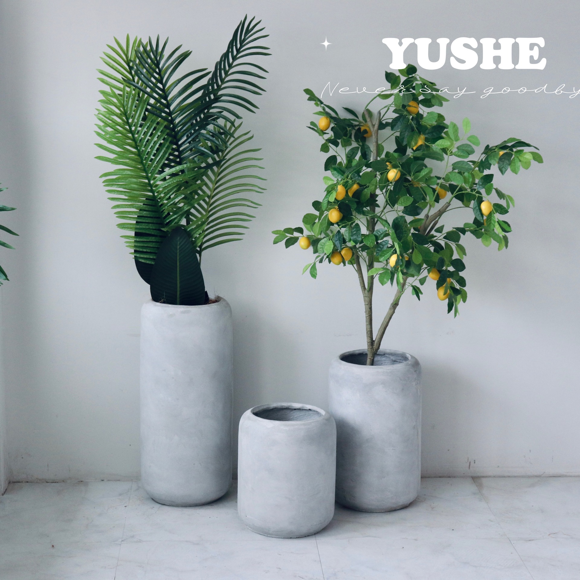 Simple nórdico cilíndrico moderno simple creativo piso cuenca salón balcón arreglo floral artesanía planta verde maceta