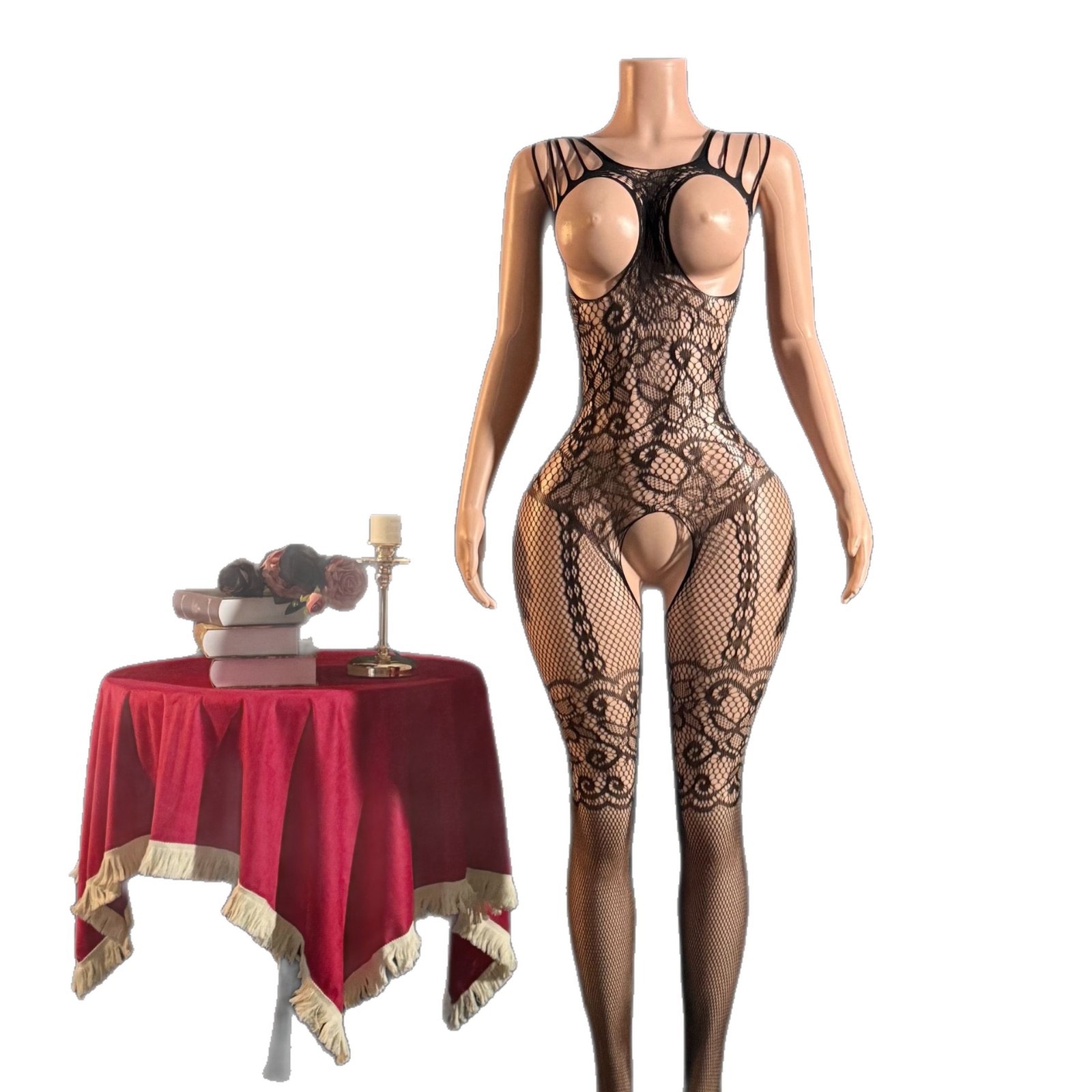 Yue mariposa transfronteriza ropa interior sexy coquete sexy seducción calcetines de malla combinación 4156B image 6