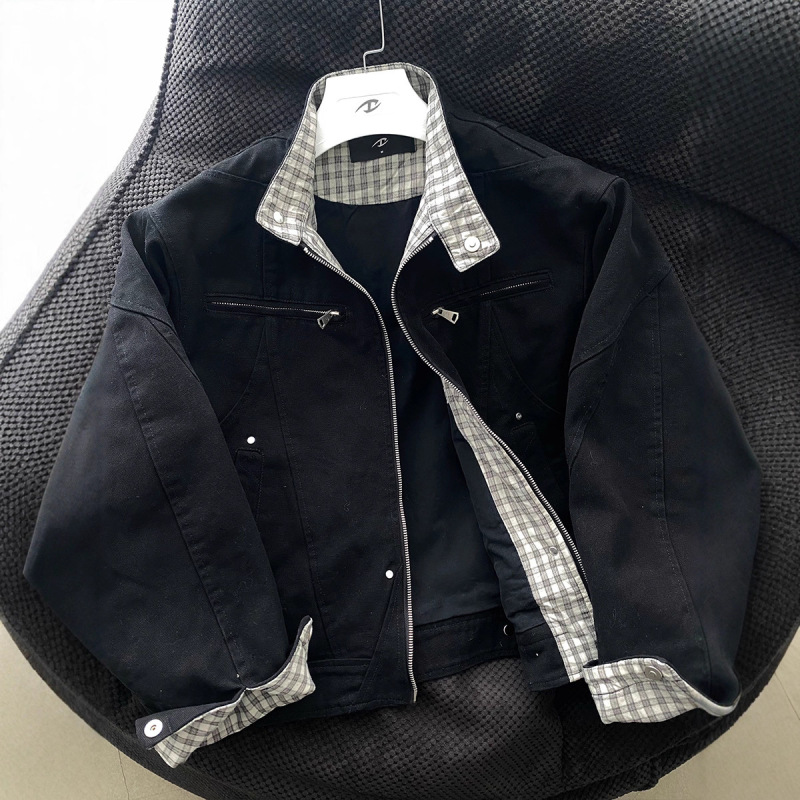 Catsstac Heavy-Duty Harrington Jacket Second Generation Cleanfit Heavy Canvas Casual Stand Collar Jacket for Men