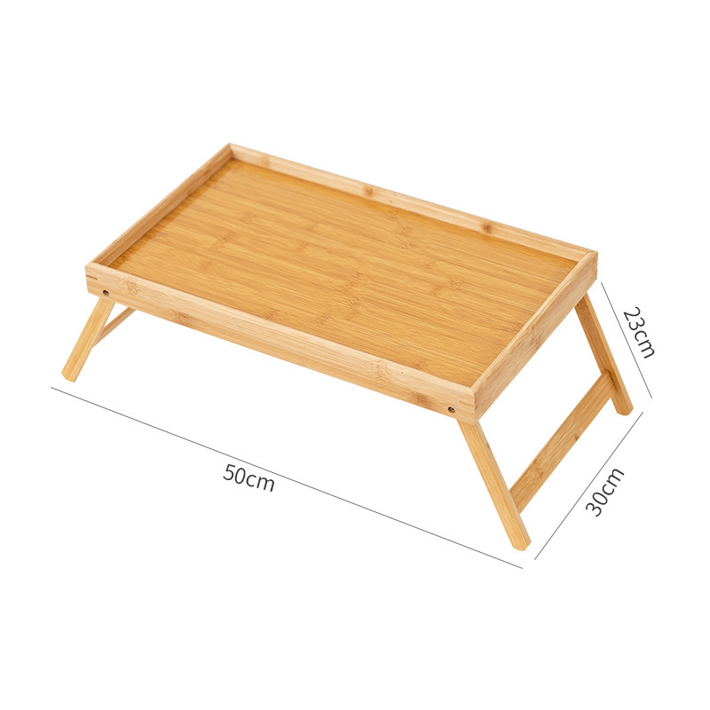 Mesa plegable perezosa, bandeja de bambú multifuncional, bandeja de madera para dormitorio doméstico, mesa de computadora simple de bambú al por mayor