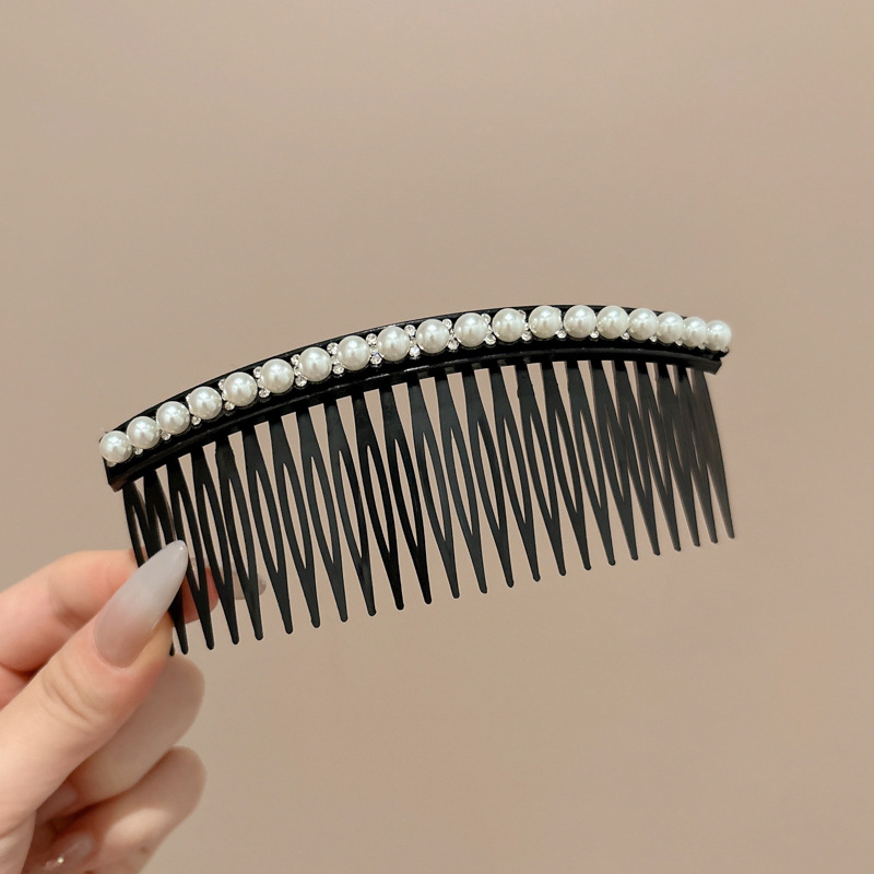Peine de inserción de perlas de alta calidad, cabeza femenina, cabello roto, artefacto de acabado, peine para el cabello, flequillo lateral en la frente, horquilla, tocado