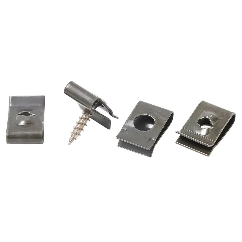 Base de tornillo del coche clip en forma de U clip de modificación del coche interior de metal Fender parachoques clip protector asiento de metal