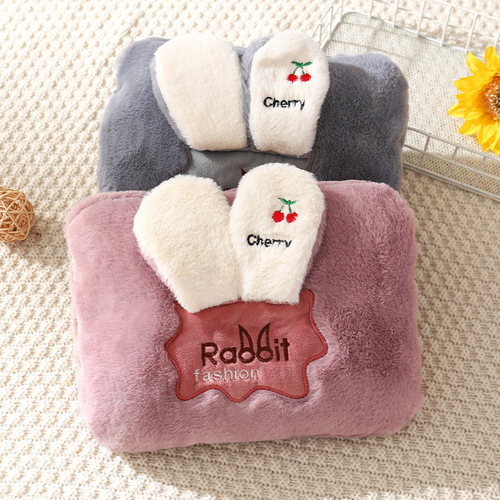 New plush cartoon cute double hand cloth cover hot water bottle hand warmer electric warmer bag warmer bag one piece drop shipping