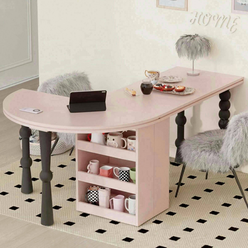 Memphis Style Dining Table Dopamine Restaurant Dining Table Rectangular Table Painting Table Semi-Circular Art Table Cream Style Furniture