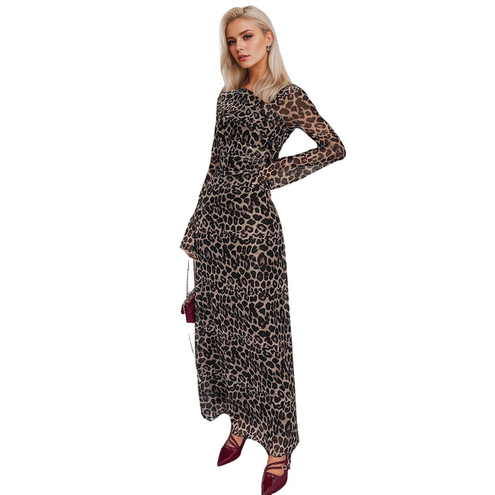 Women's Floral Elegant Long-Sleeve Party Dress