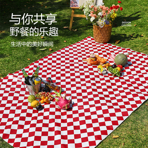 Outdoor picnic mat moisture-proof mat ins style camping mat waterproof, oil-proof, anti-scalding, environmentally friendly rectangular PVC picnic place mat