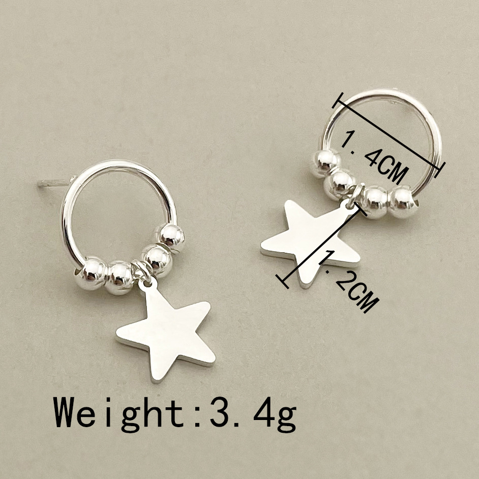 Simple Style Star Stainless Steel Plating Drop Earrings 1 Pair display picture 3