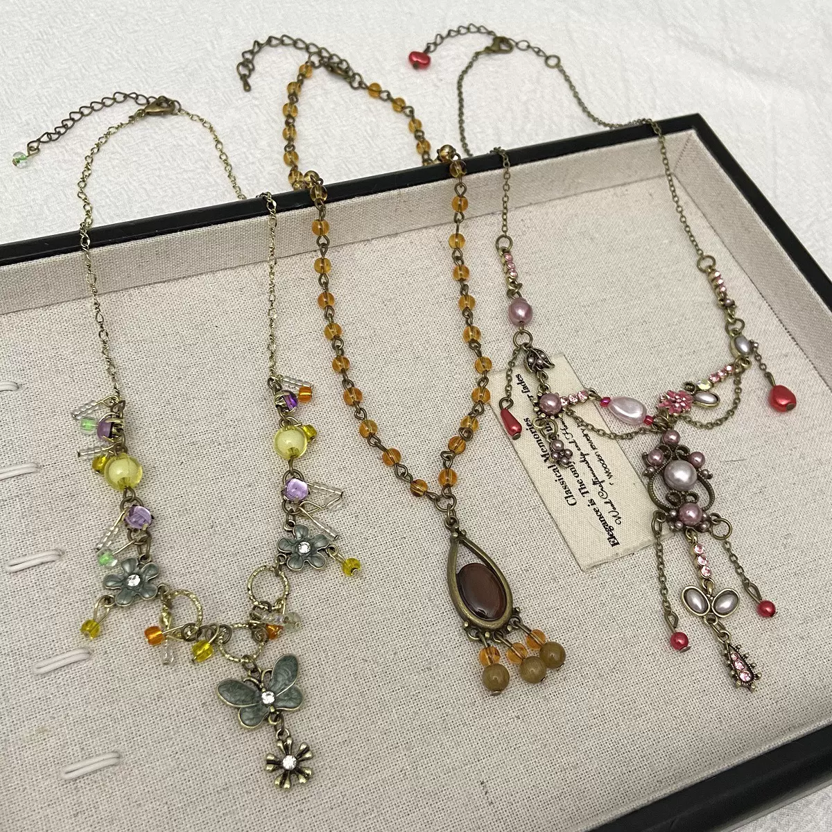 中古风复古项链女轻奢气质高级设计感锁骨链小众优雅超仙精致颈链