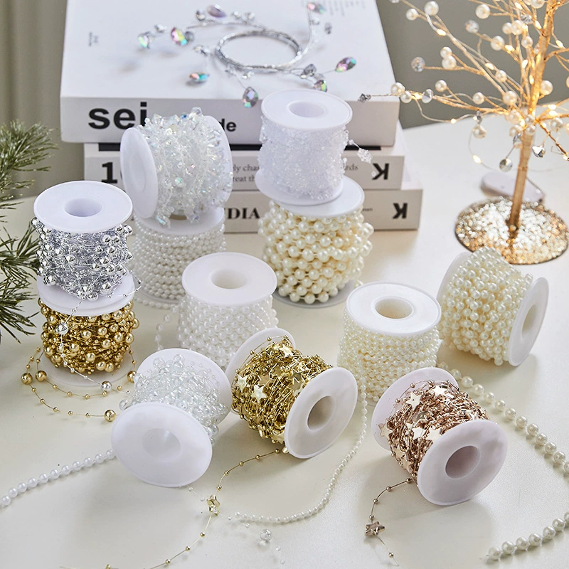 Кулон-подвеска Christmas с жемчужной цепочкой, набор для DIY бусин, пластиковый искусственный жемчуг, разные длины