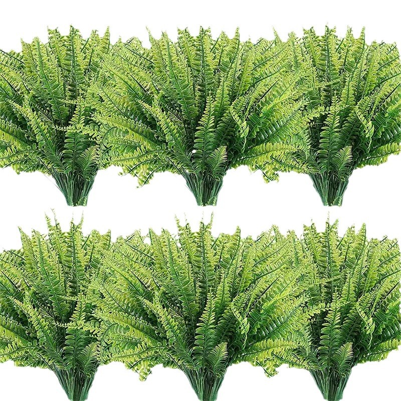 Amazon plantas artificiales transfronterizas falso Boston helecho plantas verde al aire libre protección UV planta falsa hierba