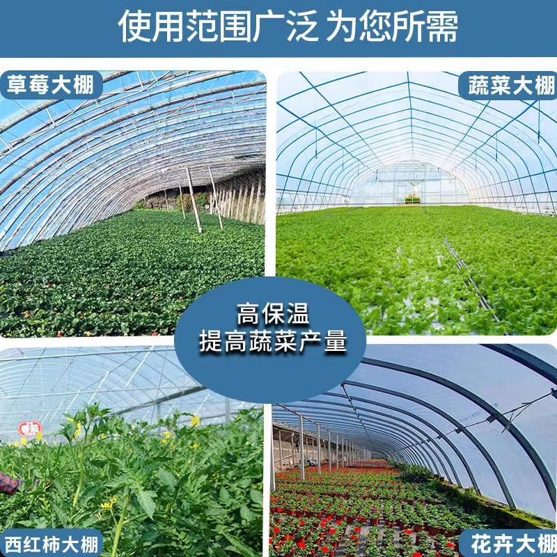 película de invernadero de plástico de fresa de uva PE película anti-fog transparente de polietileno espesa tela de plástico película de plástico de plántulas de plantas