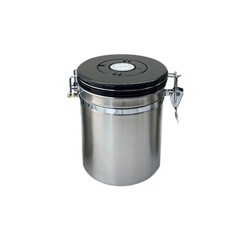 Frasco sellado transpirable de acero inoxidable Frasco de café de acero inoxidable Frutos secos Frasco fresco Válvula de escape Venta al por mayor Amazon