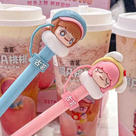 立体硅胶吸管帽可爱卡通防尘吸管塞创意pvc吸管套可重复使用吸管