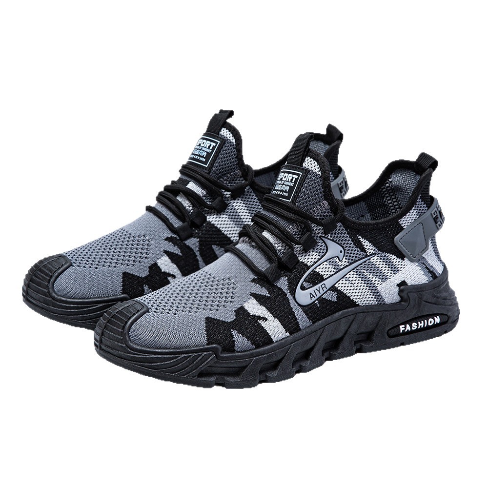 Zapatos de hombre de verano nuevos zapatos deportivos de hombre de tejido aéreo de malla ligera con suela gruesa de moda zapatos casuales al aire libre