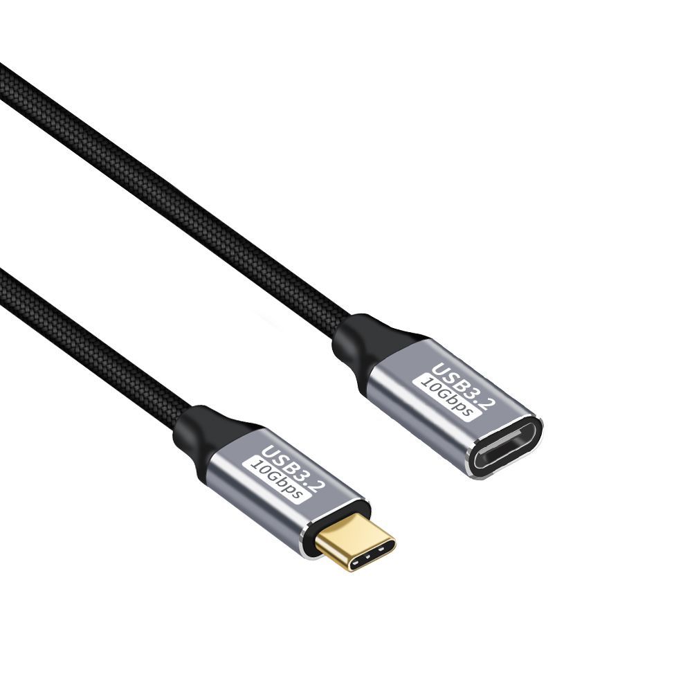 0.25m male to female straight extension cable [3.2gen2 braided cable]