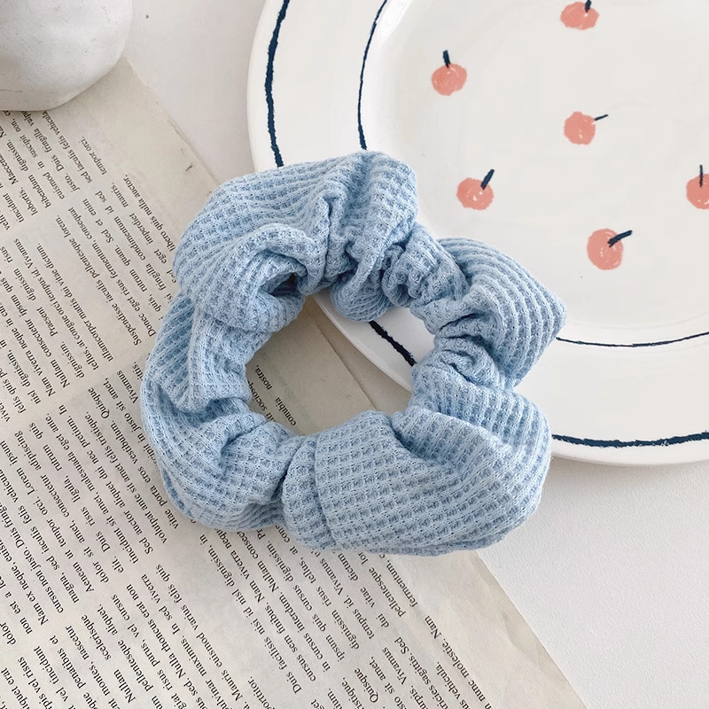 Encaje de flor coreana Encaje de intestino grueso Anillo de cabello femenino Cabeza de flor de viento pastoral Cuerda de cabeza de bola de gran tamaño Accesorios para el cabello de alta calidad