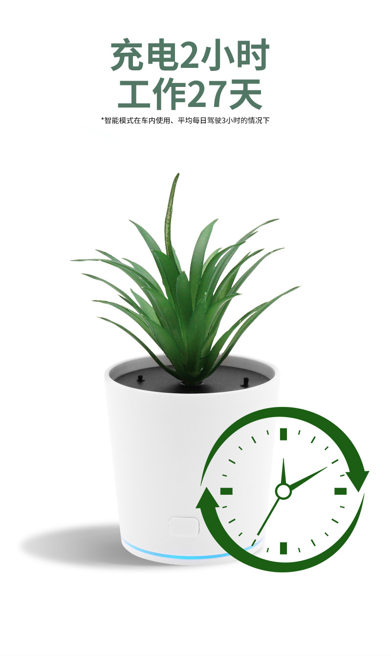 Mass Customization of Simulated Plants, Smart Car-Mounted Air Purifier, Negative Ion Removal of Smoke and Haze