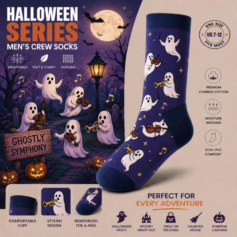 Cross-Border Trendy Halloween Socks, New Autumn and Winter Fashion Mid-Calf Socks, Popular Holiday Atmosphere Socks for Women