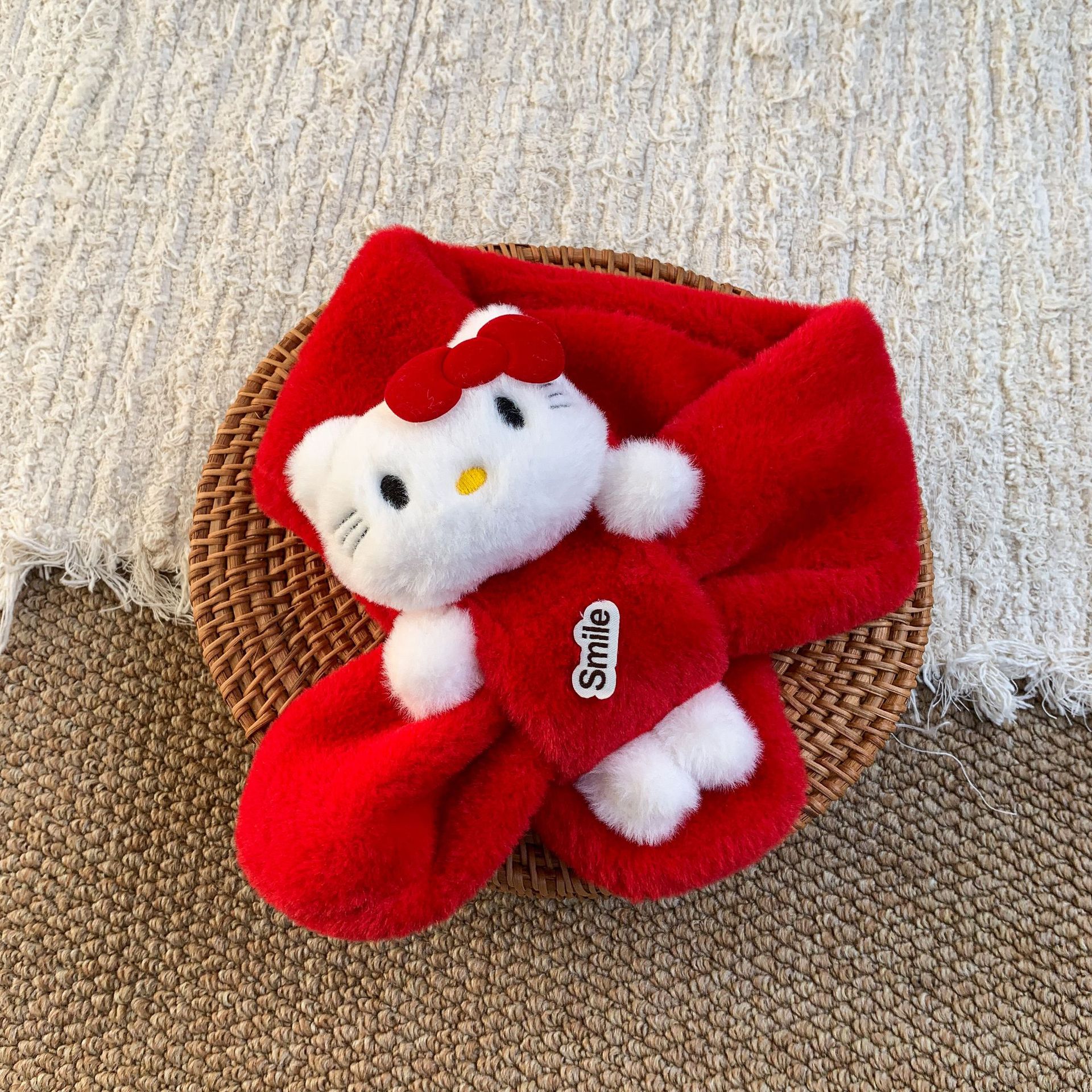 Sugar Pear ropa infantil niñas bufandas de peluche lindas dibujos animados tridimensionales invierno aire caliente para niños bebé bib