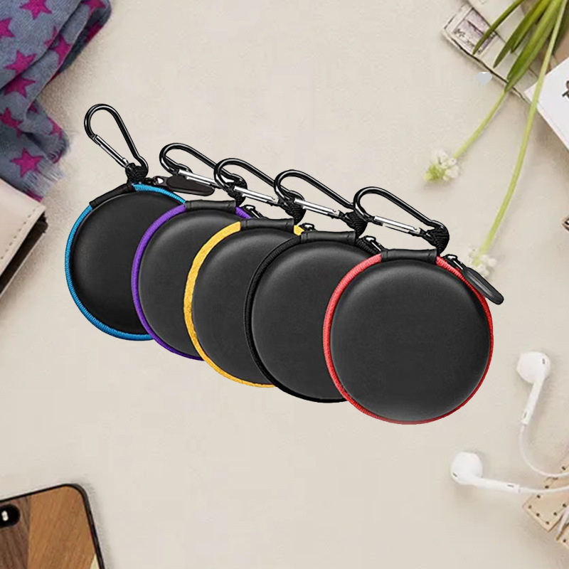 Spot portable headset storage bag EVA round mini data cable storage box 3C digital accessories bag
