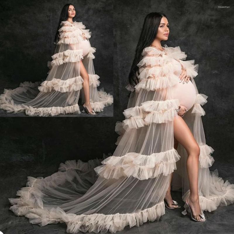 Women's long gauze Cape puffy skirt big skirt cake skirt pregnant women photo souvenir dress foreign trade Wholesale