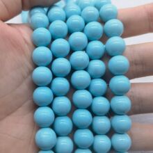 2023高级感夏季散珠圆珠手工饰品串珠服饰配饰批发烤漆高瓷蓝松石