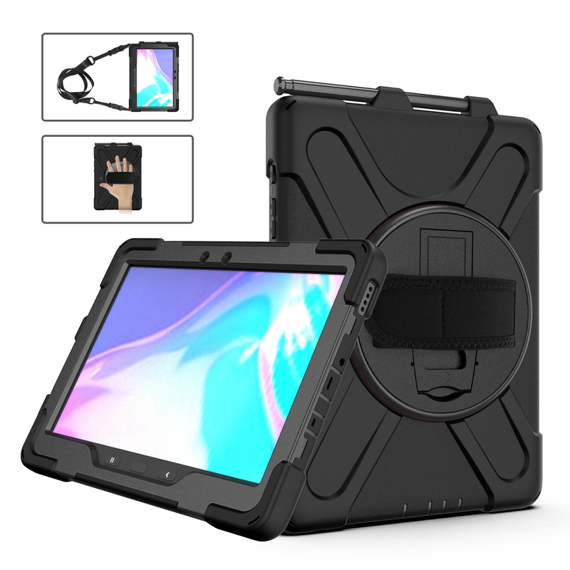 For Samsung Tab Active Pro10.1 inch T540 protective cover T545 silicone all-inclusive rotating bracket shell