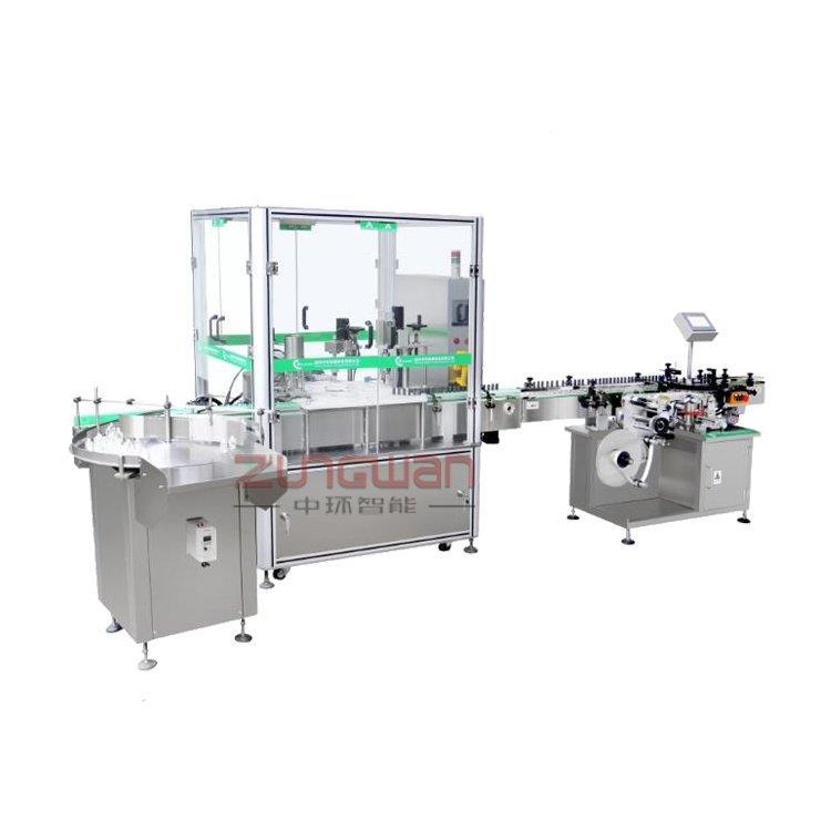 全自动糖浆定量灌装机，玻璃瓶旋盖机厂家，乳液充填搓盖贴标机流