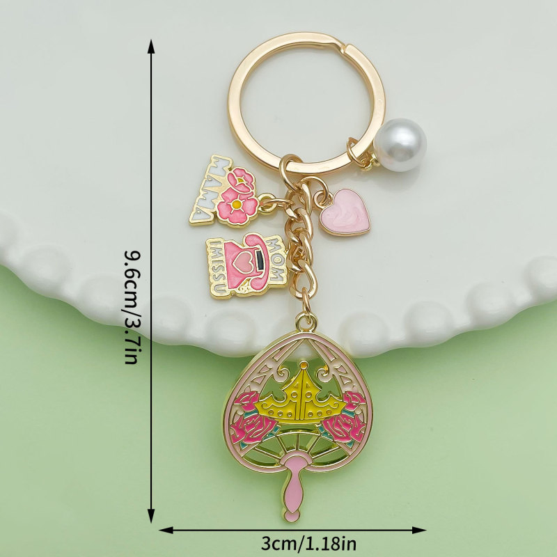 跨境母亲节mama康乃馨花束挂件吊坠钥匙卡通清新包包挂饰品钥匙圈|undefined