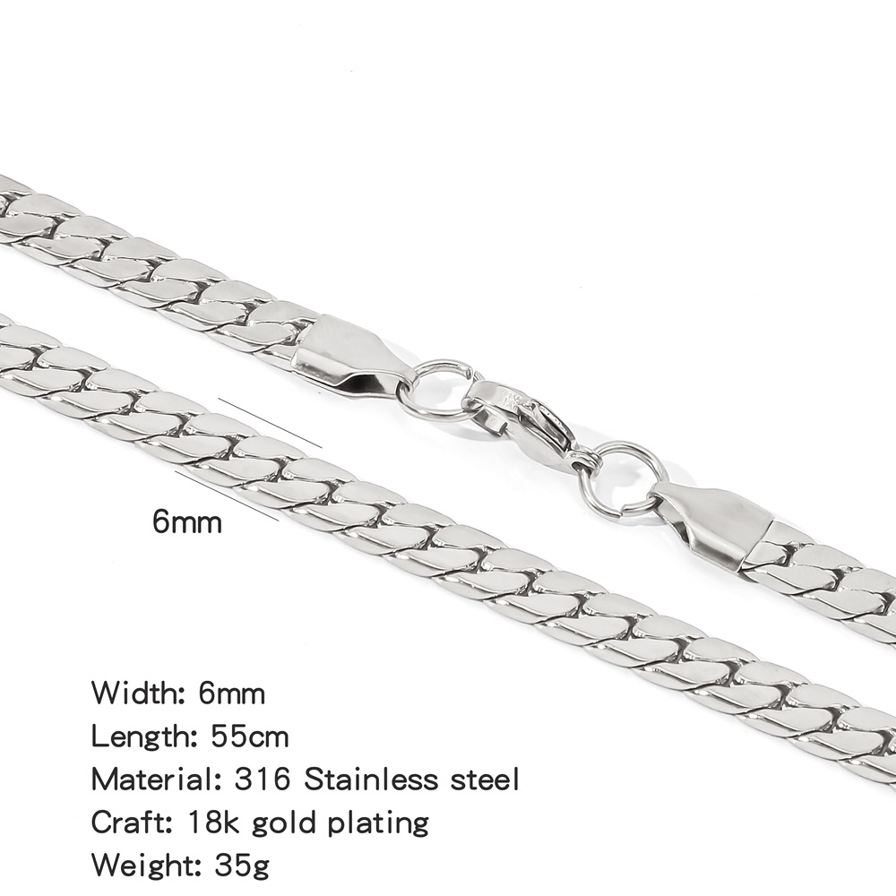 1 Piece Quantity Simple Style Geometric 316 Stainless Steel Plating Unisex Necklace Men Chain Necklaces