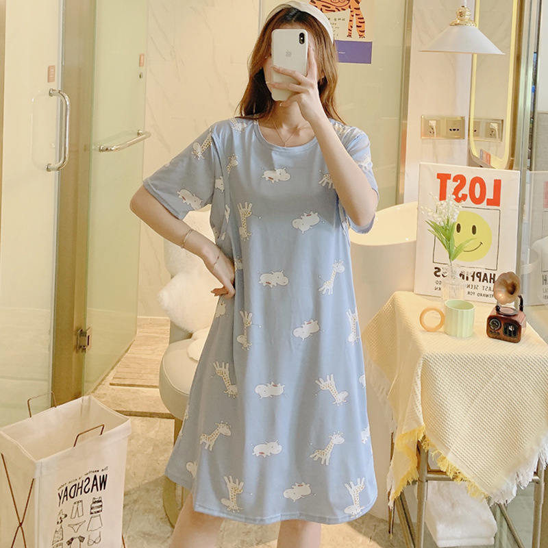 Summer Nightdress Pregnant Women Summer Dress Dress 2022 New Summer Thin Postpartum Breastfeeding Large Size
