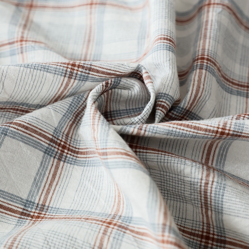 Nordic Minimalist Plaid Cotton Fitted Sheet For Single Bed_voghion.com