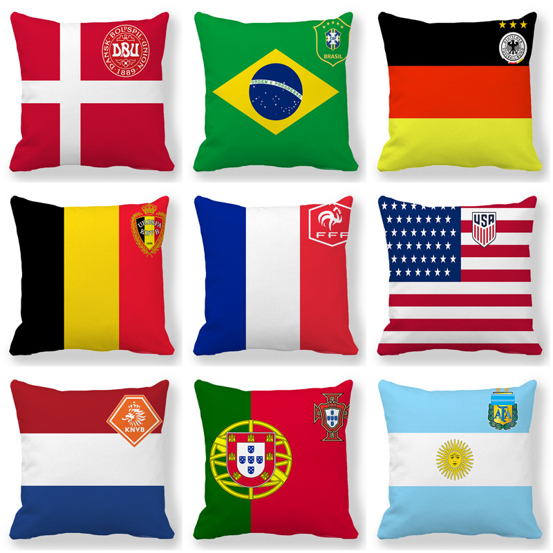 2022 National Flag Series Pattern Encryption Peach Fur Sofa Decorative Pillow Pillow Case