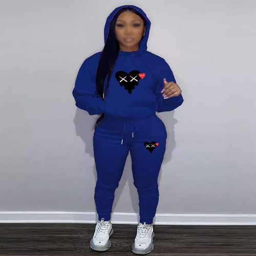 Independent store large size independent store European and American women's fashion personalized print casual fashion sweatshirt set of two