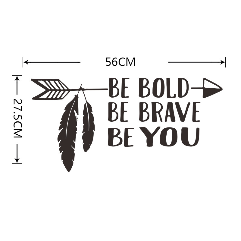 New Fashion Arrow Feather English Slogan Wall Sticker display picture 2