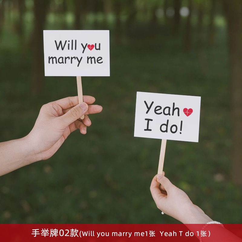 [white] take photos with placards 2 1 pair