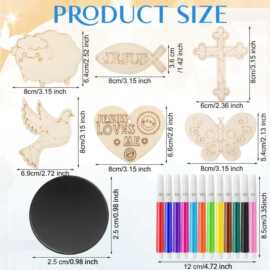 跨境木制宗教工艺品套装磁贴冰箱贴圣经周日学校DIY彩绘木制工艺