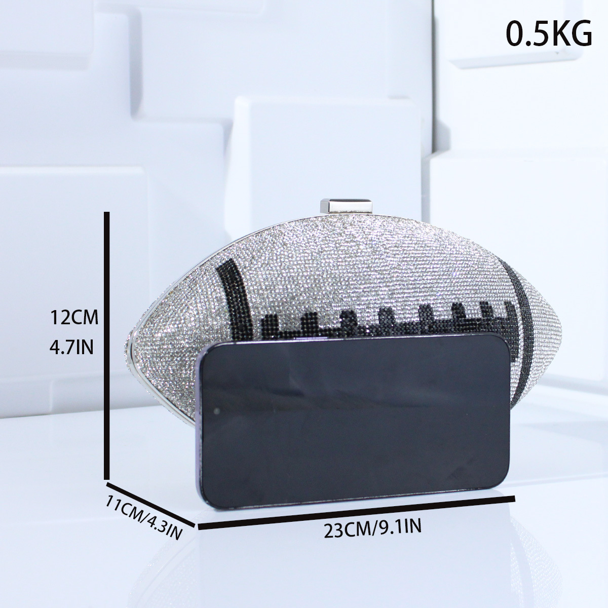 Aangeven Verhelpen Bergkristal Rugby Bergkristal Ovaal Avondtassen display picture 4