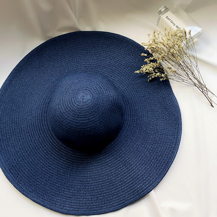Women's Wide Brimmed Sun Protective Straw Hat Foldable Beach Sun Shading Hat For Summer Vacation Photogenic Travel Beach Accessory_voghion.com