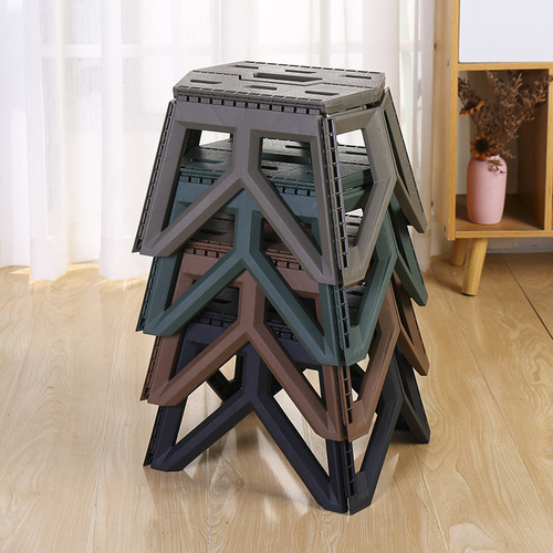 Portable folding stool, thickened small bench, outdoor camping chair, stall stool, fishing stool, portable plastic small stool