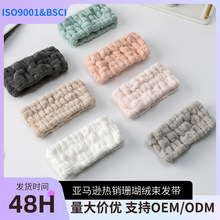 洗脸束发带珊瑚毛绒女学生发箍高弹防滑秋冬季敷面膜洗漱头巾头饰