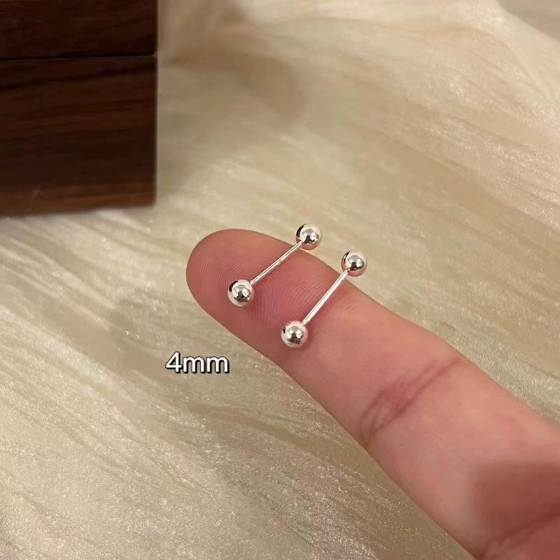 Сережки-гвоздики, 925 проба серебра, корейский минимализм, размеры 2–11 мм