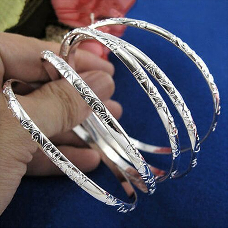 Cross-border Wish Hot Pattern silver Bracelet suit Fashion Trendy Pattern Geometric Circle All-match Jewelry for Women Cross-border Wish Hot Pattern silver Bracelet suit Fashion Trendy Pattern Geometric Circle All-match Jewelry for Women