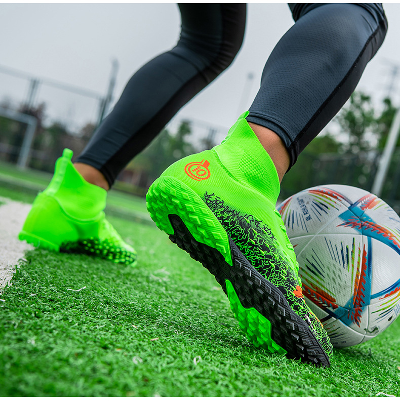 Botas de fútbol AG Long para hombre, para estudiantes, adultos, para exteriores, césped, competición, entrenamiento, con clavos rotos_voghion.com