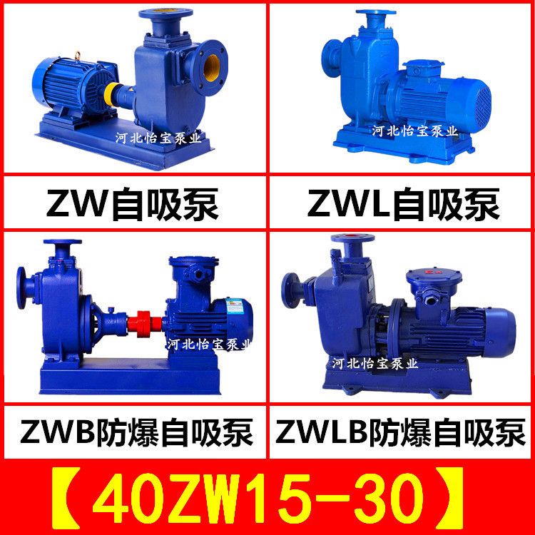 ZW40-15-30 自吸排污泵 小型卧式污水自吸泵不阻塞自吸离心泵