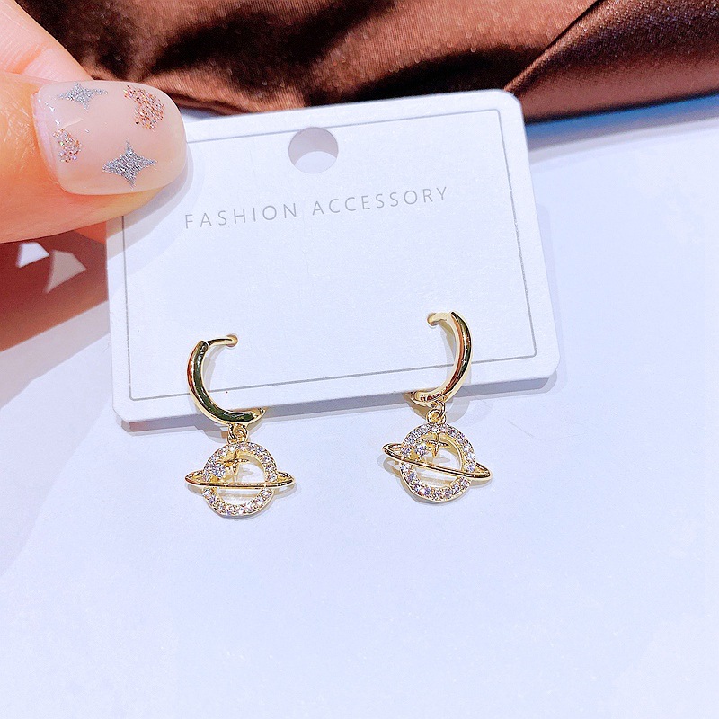 Womenu0027S Fashion Planet Copper Earrings Inlaid zircon Zircon Drop Earrings
