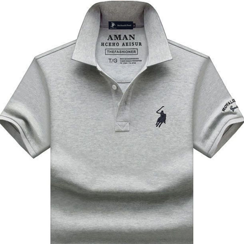 Paul Polo Shirt Short-Sleeved Men's T-Shirt Pure Cotton Versatile Simple Lapel Embroider Middle-Aged Half-Sleeved T-Shirt