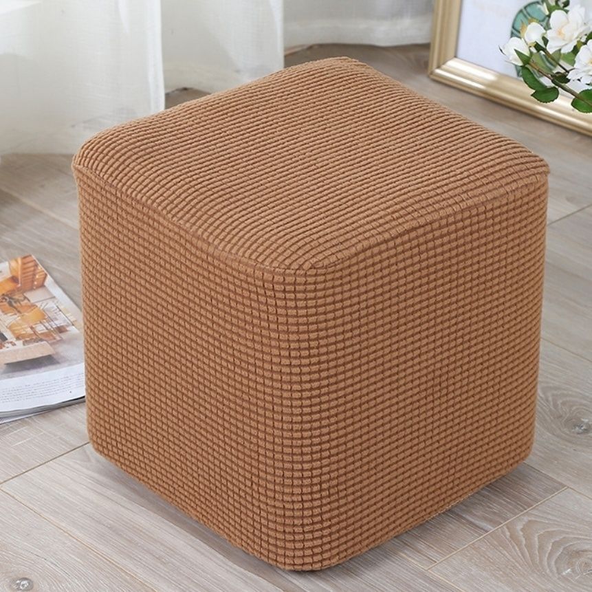 Tela elástica cuadrada de lana para cambiar zapatos taburete cubierta de silla cubierta de maíz cubierta cuadrada cubierta de taburete todo incluido tejido grueso cubierta de cubierta