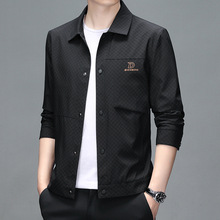 2025春季新款时尚韩版夹克衫帅气男士百搭休闲纯色外套