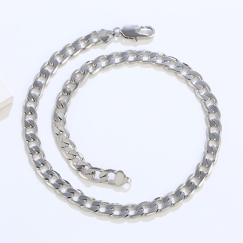 Joyería de xupe aleación de cobre collar de cadena blanca de los hombres cubanos de moda Cadena de hip hop de las mujeres accesorios de pareja